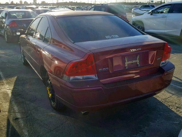 YV1RS592552479945 - 2005 VOLVO S60 2.5T BURGUNDY photo 3