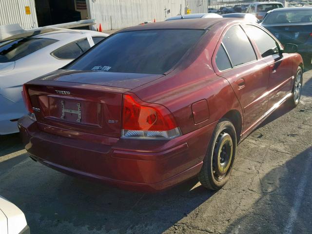 YV1RS592552479945 - 2005 VOLVO S60 2.5T BURGUNDY photo 4