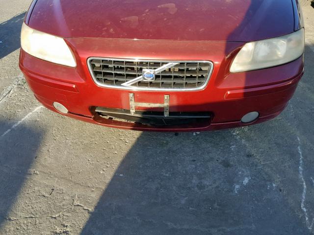 YV1RS592552479945 - 2005 VOLVO S60 2.5T BURGUNDY photo 9