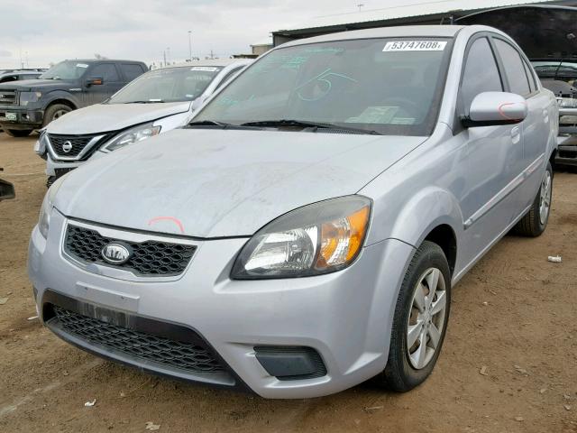 KNADH4A36A6629946 - 2010 KIA RIO LX SILVER photo 2