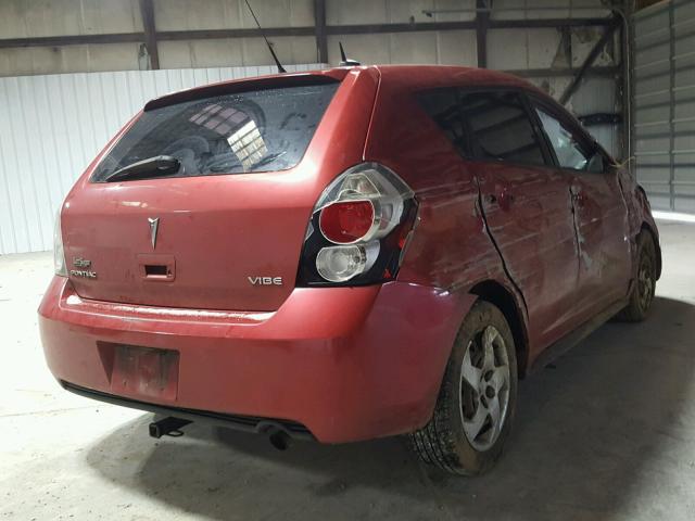 5Y2SL67889Z438367 - 2009 PONTIAC VIBE RED photo 4