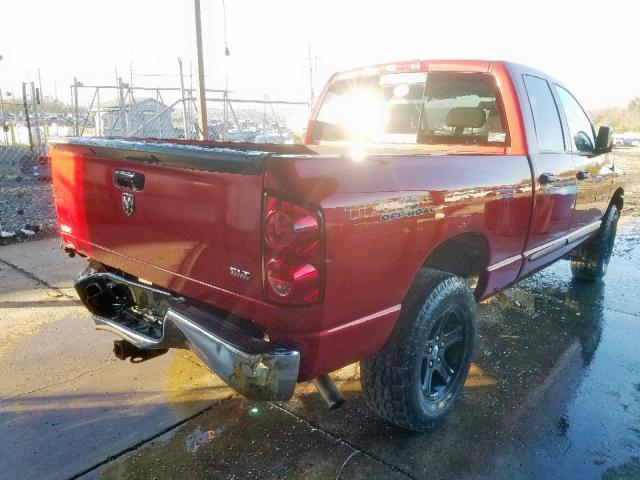 1D7HU18217S255084 - 2007 DODGE RAM 1500 S RED photo 4