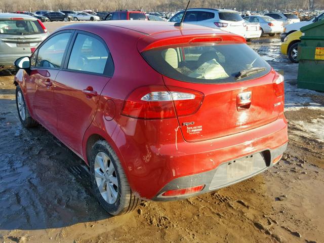 KNADN5A30C6033135 - 2012 KIA RIO EX RED photo 3