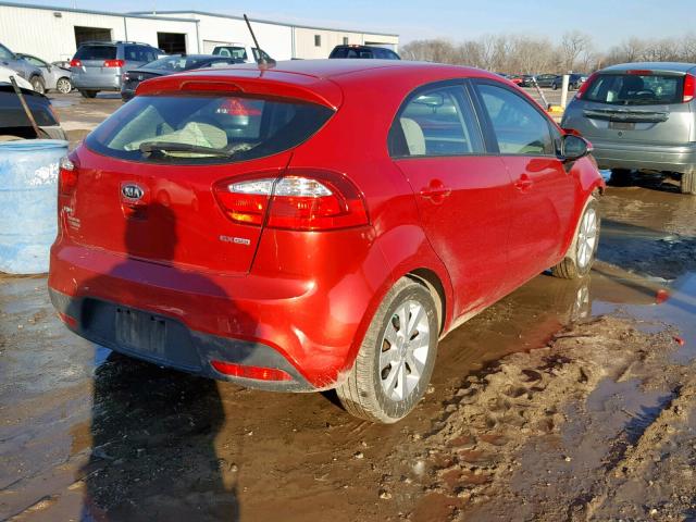 KNADN5A30C6033135 - 2012 KIA RIO EX RED photo 4