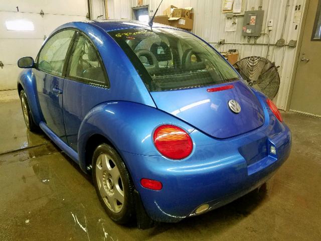 3VWCP21C81M459477 - 2001 VOLKSWAGEN NEW BEETLE 蓝色 照片 3