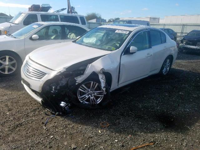 JN1CV6AR9AM453786 - 2010 INFINITI G37 WHITE photo 2