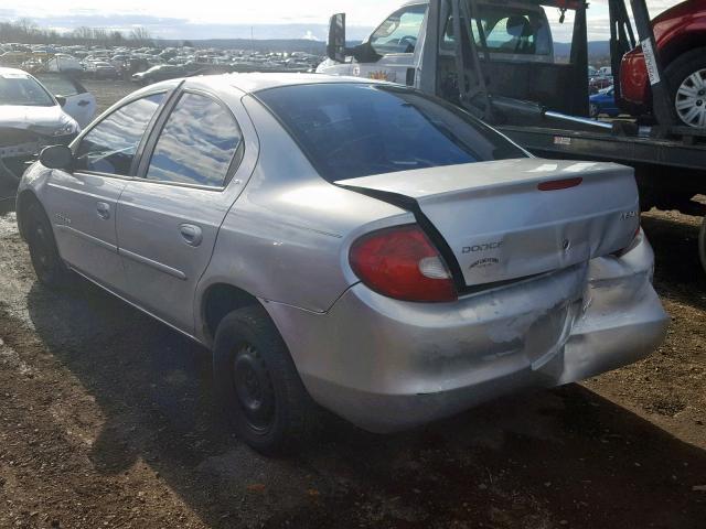 1B3ES46C51D236678 - 2001 DODGE NEON SE SILVER photo 3