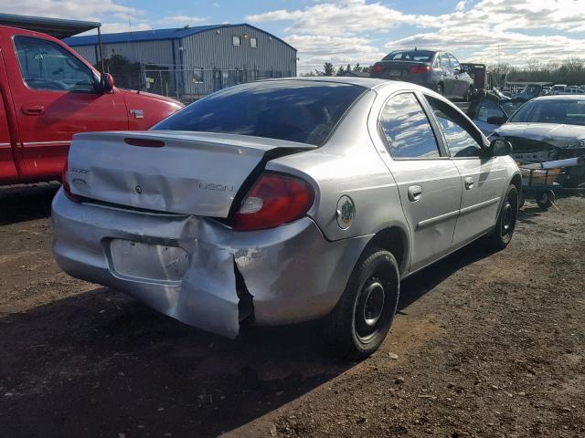 1B3ES46C51D236678 - 2001 DODGE NEON SE SILVER photo 4