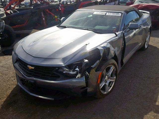 1G1FB3DS0K0153572 - 2019 CHEVROLET CAMARO LS GRAY photo 2