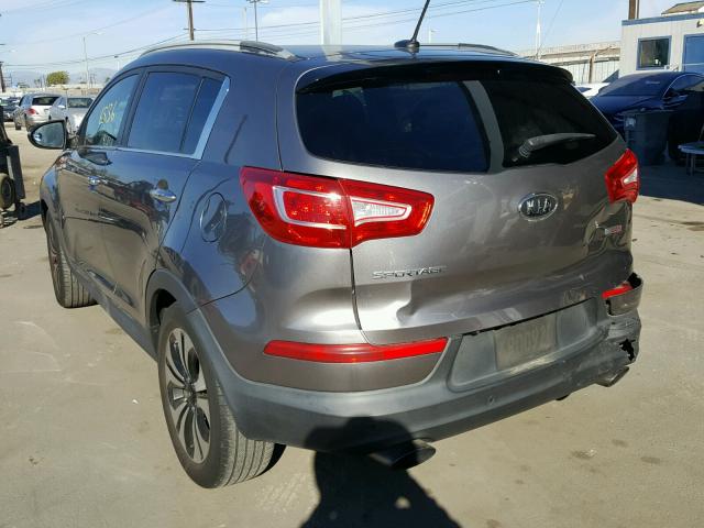 KNDPC3A67B7148683 - 2011 KIA SPORTAGE E GRAY photo 3