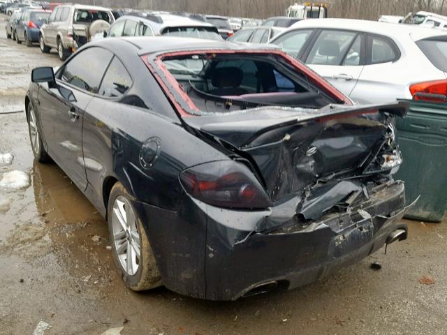 KMHHM66D68U292080 - 2008 HYUNDAI TIBURON GS BLACK photo 3