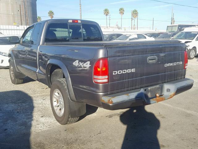 1D7HG32K24S702206 - 2004 DODGE DAKOTA SPO CHARCOAL photo 3