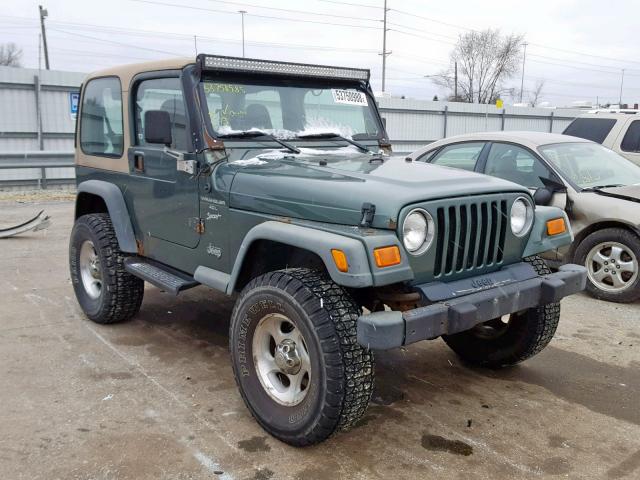 1J4FA49S6YP738448 - 2000 JEEP WRANGLER / GREEN photo 1