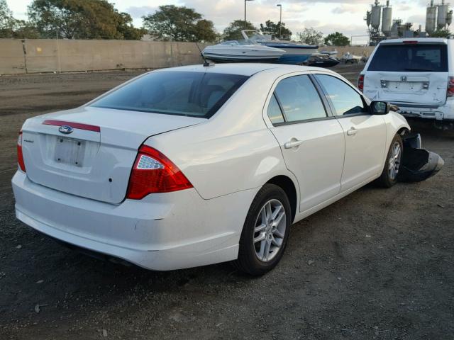 3FAHP0GA0CR251625 - 2012 FORD FUSION S WHITE photo 4