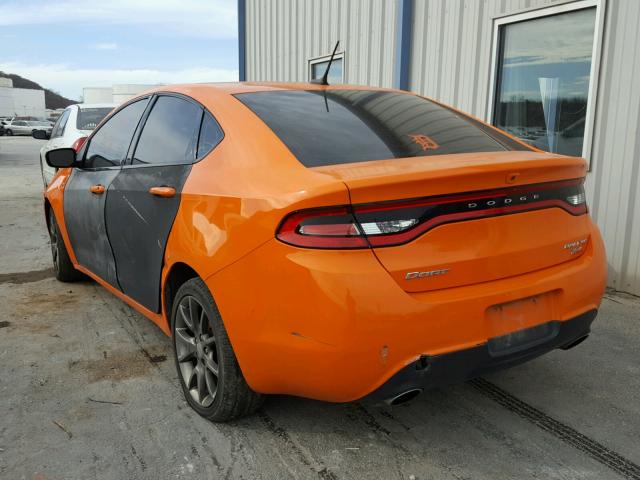 1C3CDFBB2ED772782 - 2014 DODGE DART SXT ORANGE photo 3