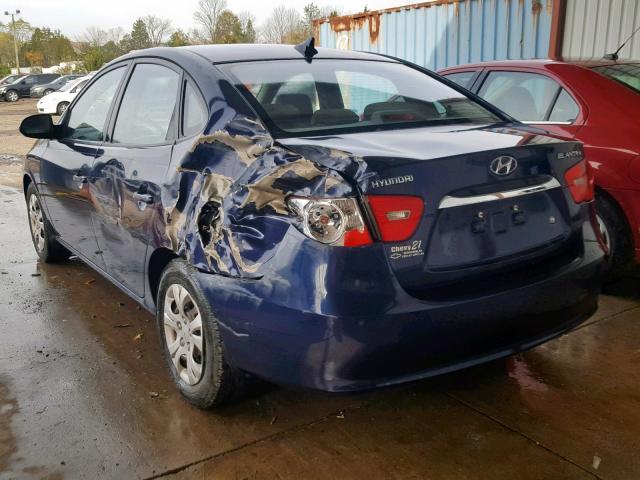 KMHDU4AD2AU009965 - 2010 HYUNDAI ELANTRA BL BLUE photo 3