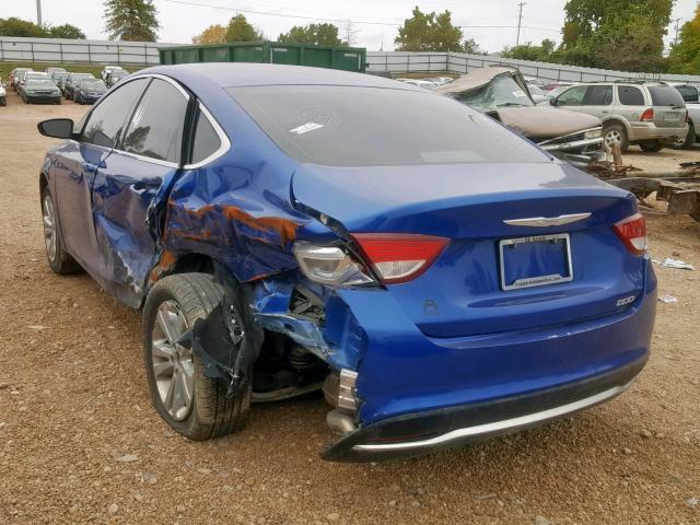 1C3CCCAB5FN704006 - 2015 CHRYSLER 200 LIMITE BLUE photo 3