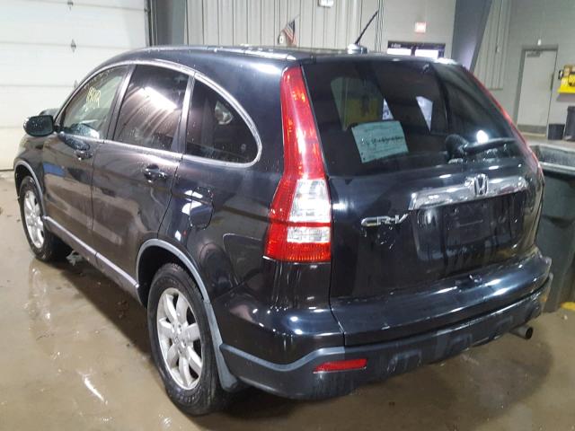 JHLRE48727C108603 - 2007 HONDA CR-V EXL BLACK photo 3