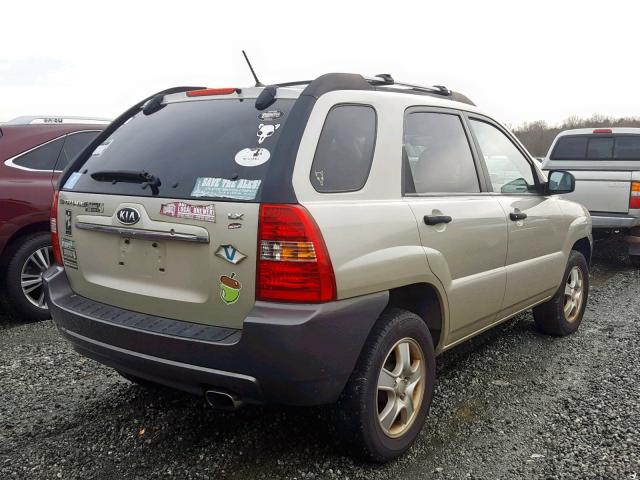 KNDJF724X87522925 - 2008 KIA SPORTAGE L TAN photo 4