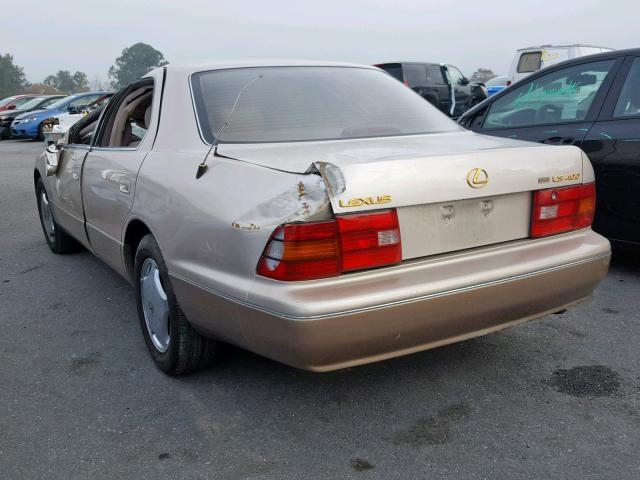 JT8BH28F0V0098300 - 1997 LEXUS LS 400 BEIGE photo 3