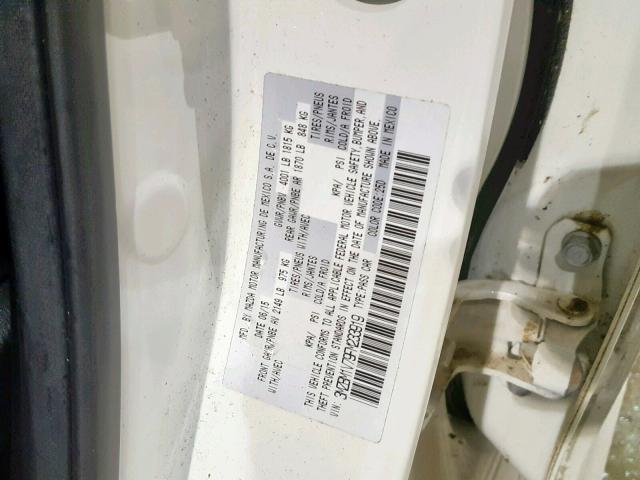 3MZBM1V79FM233919 - 2015 MAZDA 3 TOURING WHITE photo 10