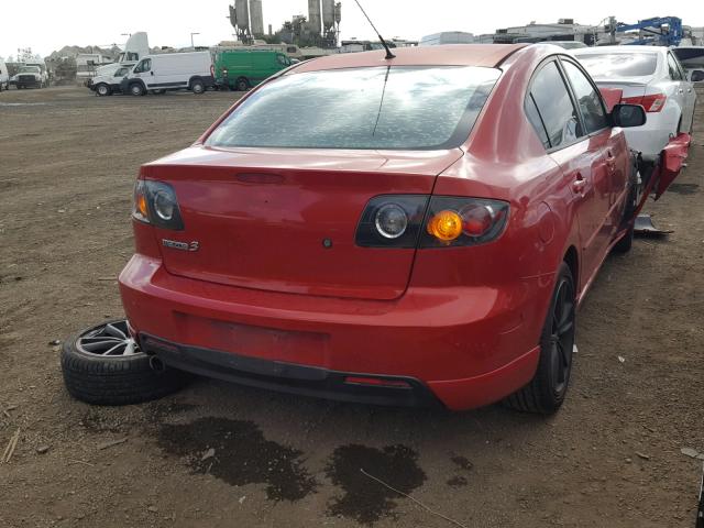 JM1BK323351240060 - 2005 MAZDA 3 S RED photo 4