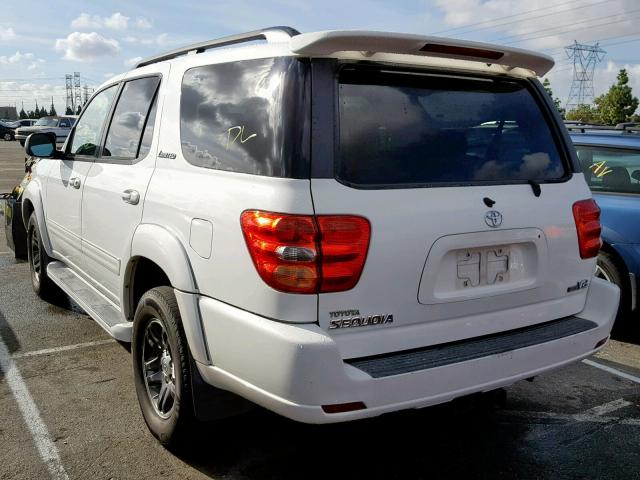 5TDZT38A24S205304 - 2004 TOYOTA SEQUOIA LI WHITE photo 3