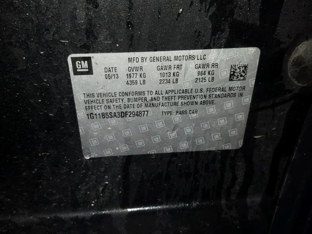 1G11B5SA3DF294877 - 2013 CHEVROLET MALIBU LS 黑色 照片 10