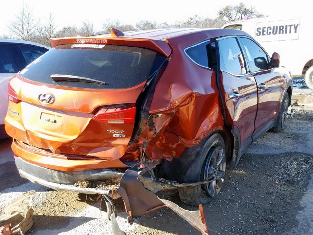 5XYZTDLB9DG046798 - 2013 HYUNDAI SANTA FE S ORANGE photo 4