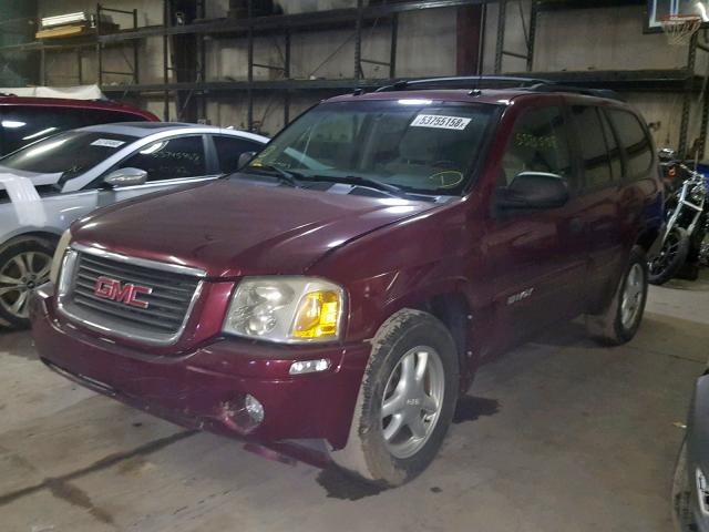 1GKDT13S252298689 - 2005 GMC ENVOY MAROON photo 2