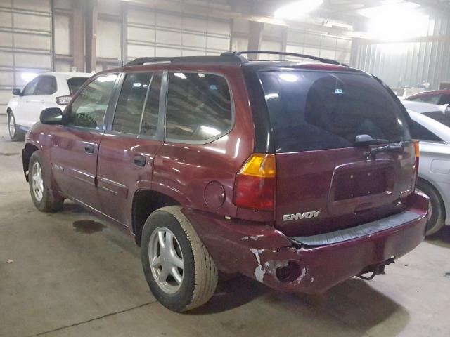 1GKDT13S252298689 - 2005 GMC ENVOY MAROON photo 3