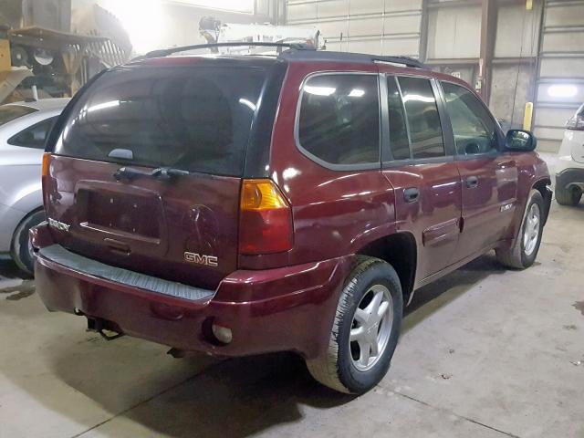 1GKDT13S252298689 - 2005 GMC ENVOY MAROON photo 4