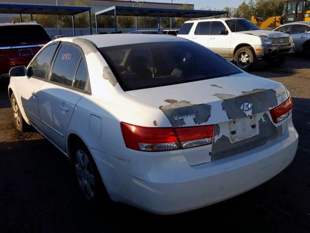 5NPET46C57H199422 - 2007 HYUNDAI SONATA GLS WHITE photo 3