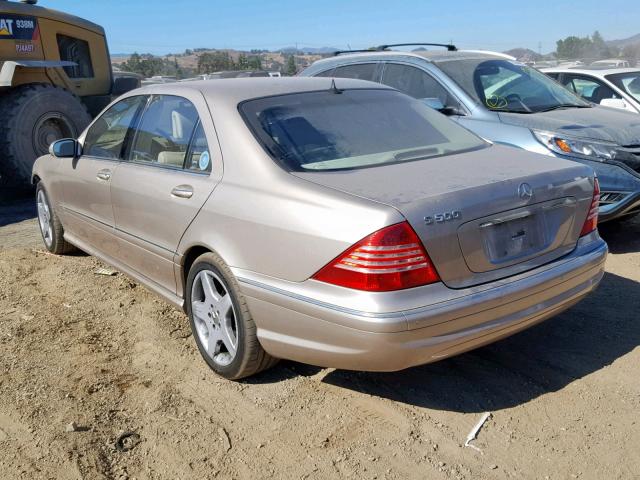 WDBNG75J64A393707 - 2004 MERCEDES-BENZ S500 BEIGE photo 3