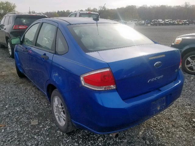 1FAHP3FNXBW175459 - 2011 FORD FOCUS SE BLUE photo 3