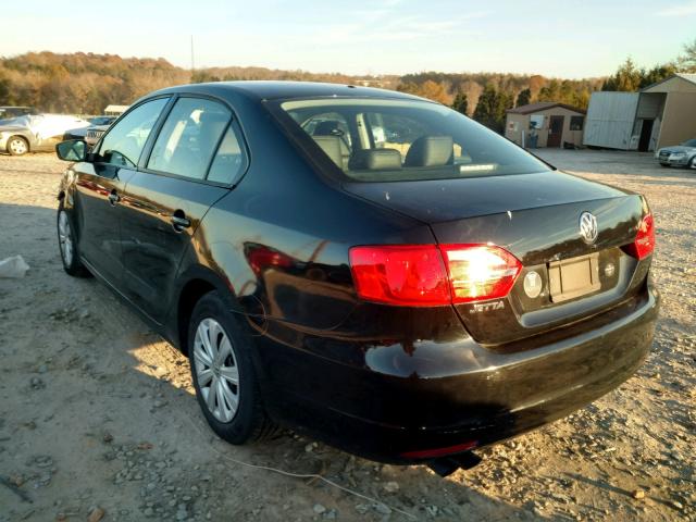 3VW2K7AJ7DM404125 - 2013 VOLKSWAGEN JETTA BASE BLACK photo 3