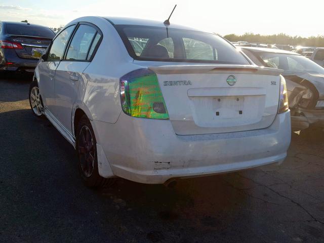 3N1AB6AP3BL685729 - 2011 NISSAN SENTRA 2.0 WHITE photo 3