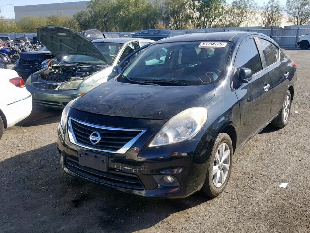 3N1CN7AP1CL804305 - 2012 NISSAN VERSA S BLACK photo 2