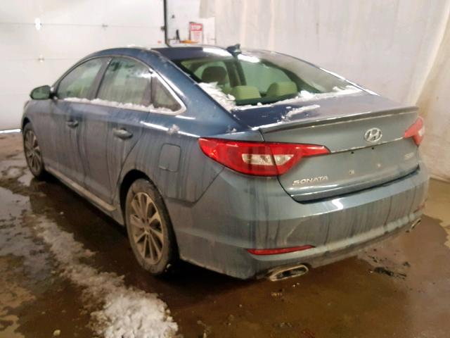 5NPE34AF8FH063513 - 2015 HYUNDAI SONATA SPO BLUE photo 3