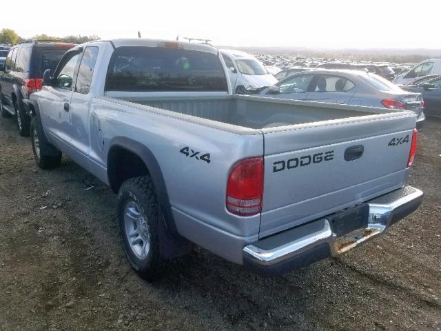 1B7GG22X51S316208 - 2001 DODGE DAKOTA SILVER photo 3