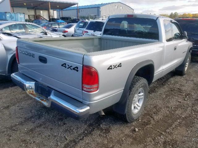 1B7GG22X51S316208 - 2001 DODGE DAKOTA SILVER photo 4