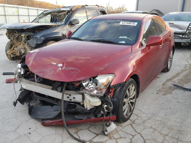 JTHCK262975009500 - 2007 LEXUS IS 250 RED photo 2