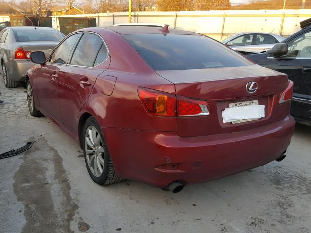 JTHCK262975009500 - 2007 LEXUS IS 250 RED photo 3