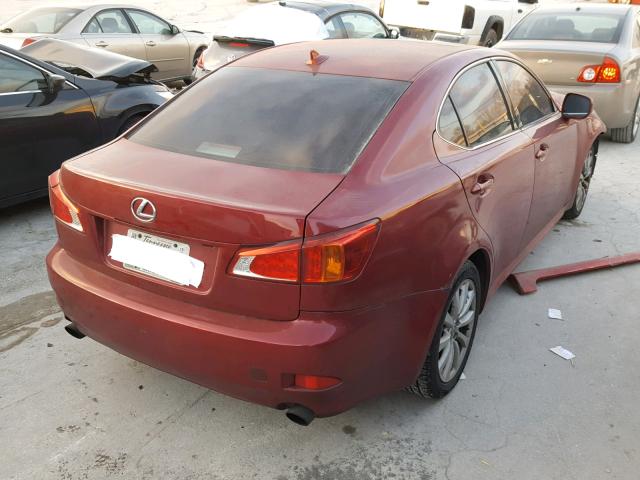 JTHCK262975009500 - 2007 LEXUS IS 250 RED photo 4