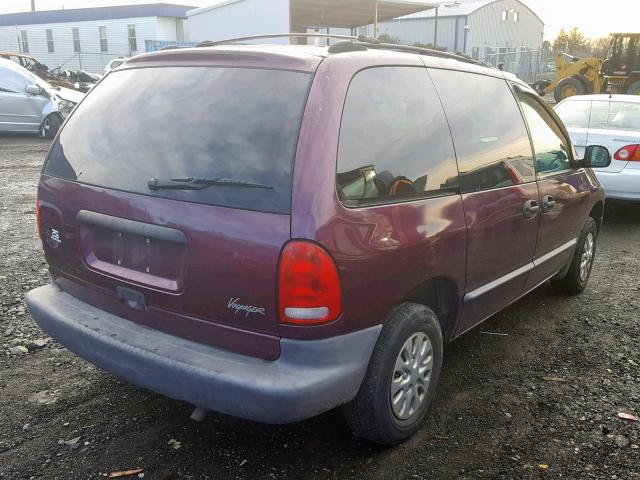 2P4GP2538YR623405 - 2000 PLYMOUTH VOYAGER BURGUNDY photo 4