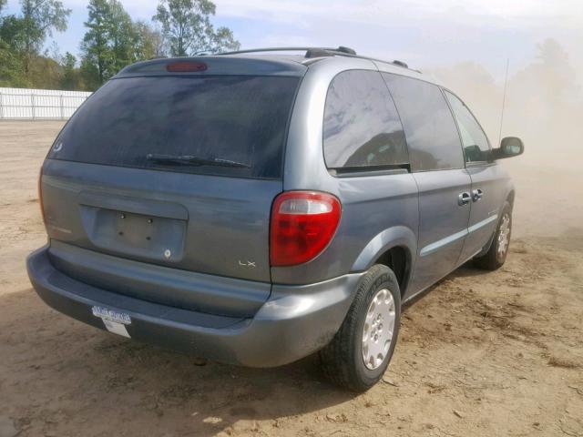 1C4GJ45321B142006 - 2001 CHRYSLER VOYAGER LX BLUE photo 4