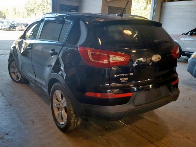 KNDPB3A20C7227145 - 2012 KIA SPORTAGE B BLACK photo 3