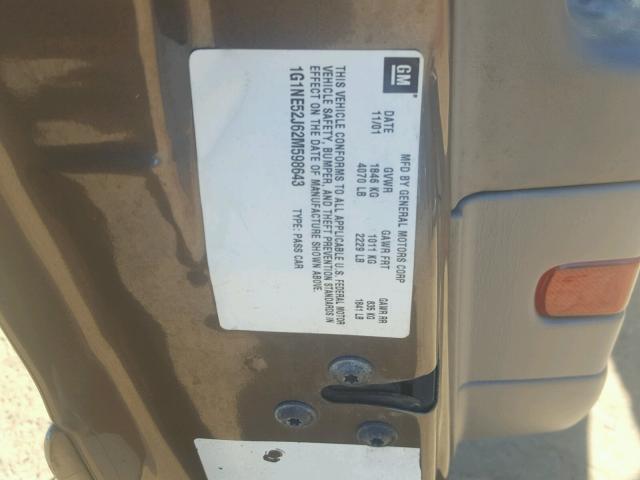 1G1NE52J62M598643 - 2002 CHEVROLET MALIBU LS TAN photo 10