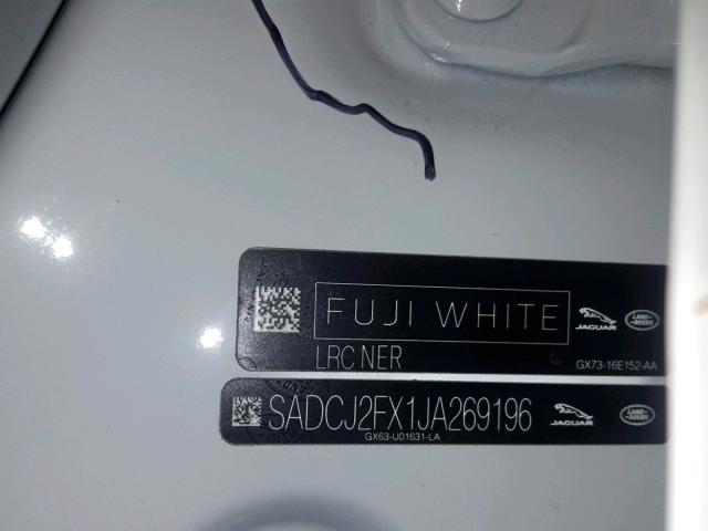 SADCJ2FX1JA269196 - 2018 JAGUAR F-PACE PRE WHITE photo 10
