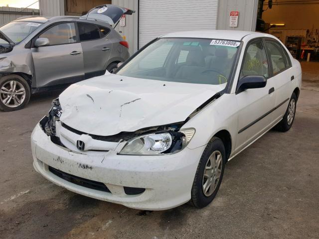 1HGES16395L029608 - 2005 HONDA CIVIC DX V WHITE photo 2